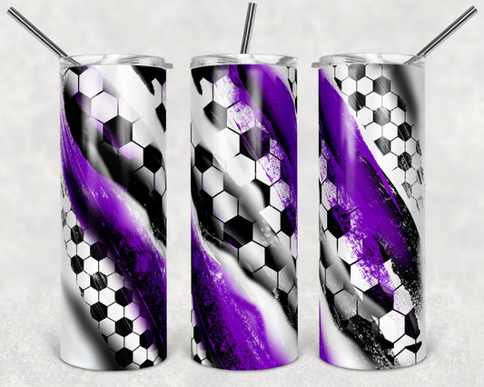 20 oz Skinny Tumbler Sublimation Template Milky Way Solid Purple Black Spo Soccer Straight Design tumblers