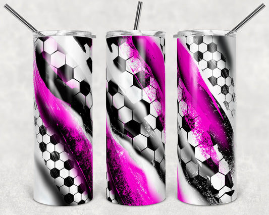 20 oz Skinny Tumbler Sublimation Template Milky Way Solid Pink Black Spo Soccer Straight Design tumblers