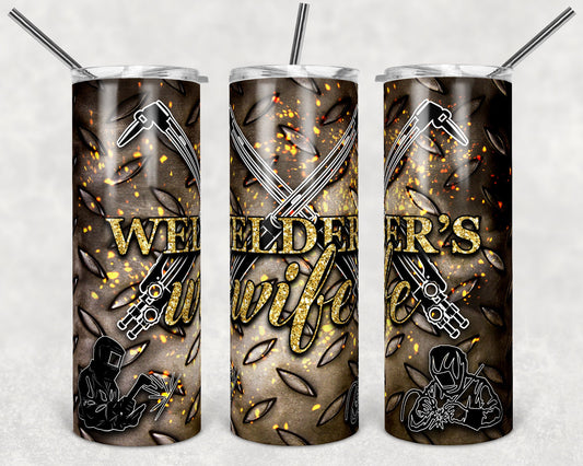 20 oz Skinny Tumbler Welder's Wife Sublimation Design Print Transfer