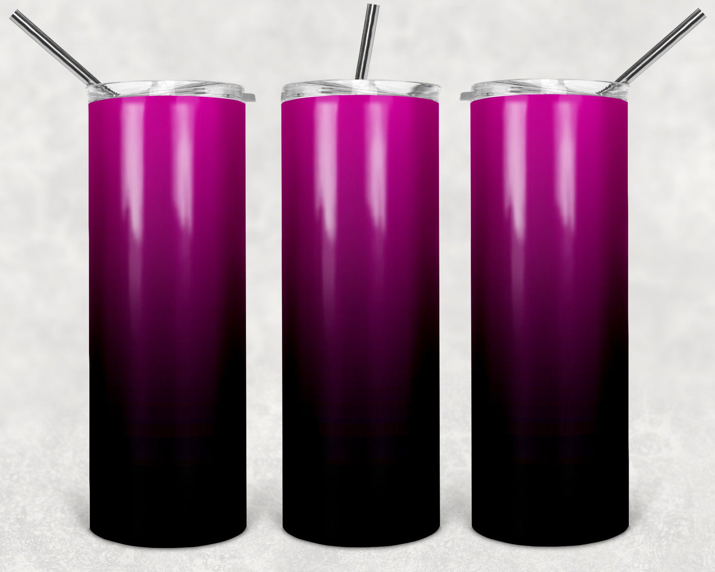 20 oz Skinny Tumbler Sublimation Ombre pink black ombre Straight and Warped Design