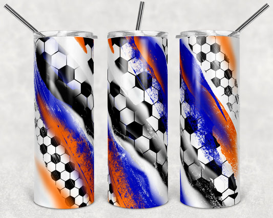 20 oz Skinny Tumbler Sublimation Template Milky Way Solid Orange Blue Spo Soccer Straight Design tumblers