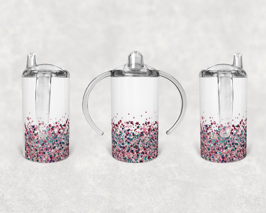 Straight Sippy Cup Sublimation Confetti Glitter Design Design