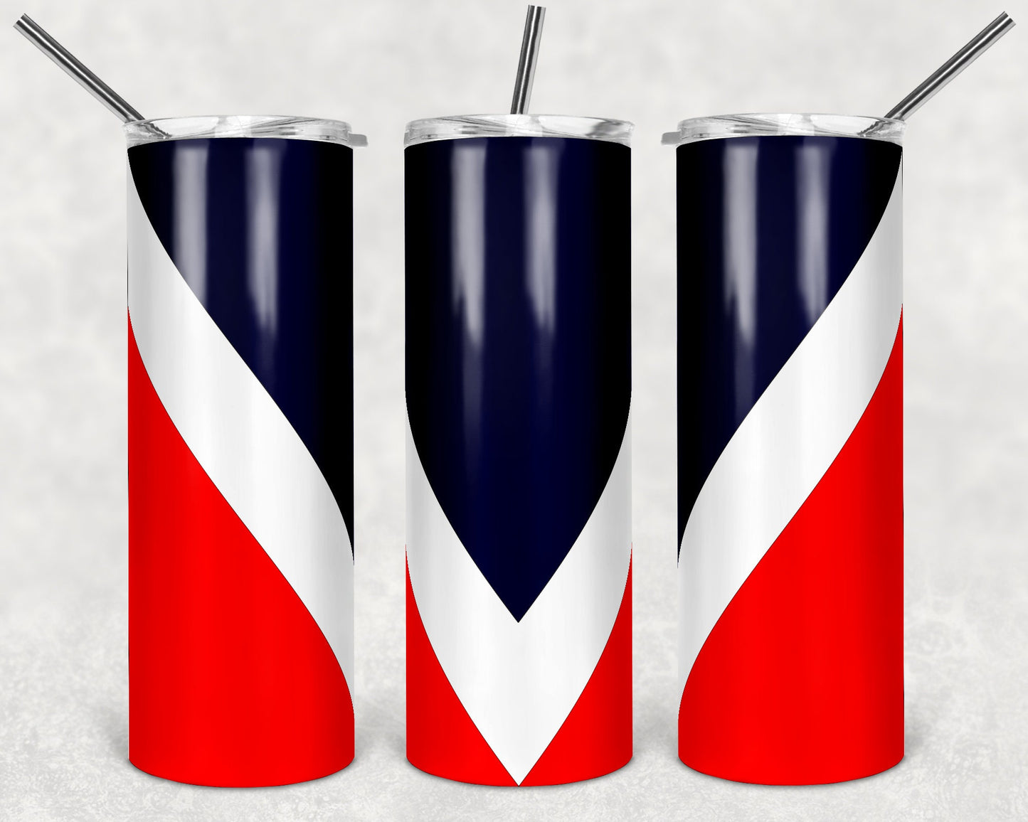 20 oz Skinny Tumbler Sublimation Design Template Red White Blue Chevron Colors Straight Design