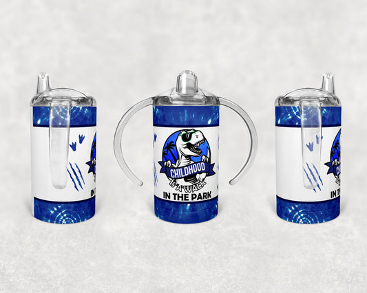 Straight Sippy Cup Sublimation Childhood Girl and Boy Walk in the Park Design