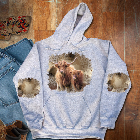 Shirt design Sweatshirt Patch Cow Hide and Matching Patches for sleeves Sublimation Design