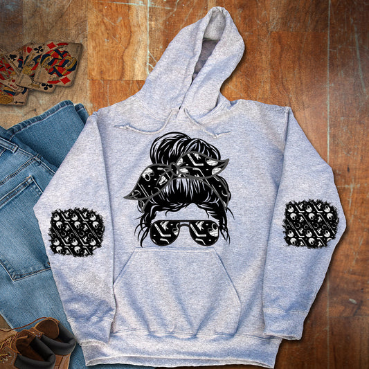 Shirt design Sweatshirt Patch Messy Bun Hockey Matching Patches for sleeves Sublimation Design