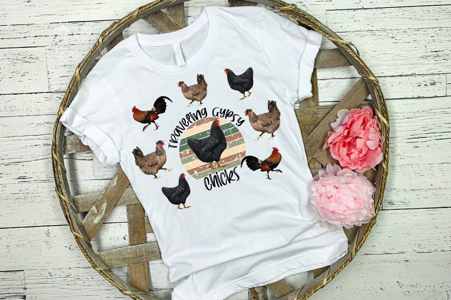 Shirt Sublimation Design Template Traveling Gypsy Chicks Chickens Shirt files Inst