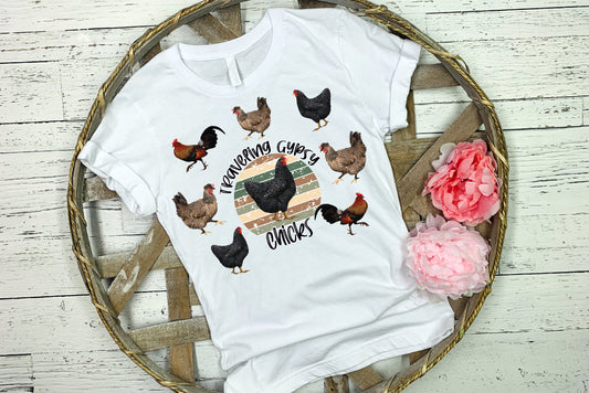 Shirt Sublimation Design Template Traveling Gypsy Chicks Chickens Shirt files Inst