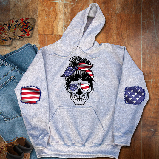 Shirt design Sweatshirt Patch Messy Bun Skull Flag and Matching Patches for sleeves Sublimation Design