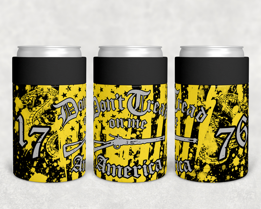 Can Koozie Tumbler Sublimation Design Template Black Snake Don't Tread on Me Design